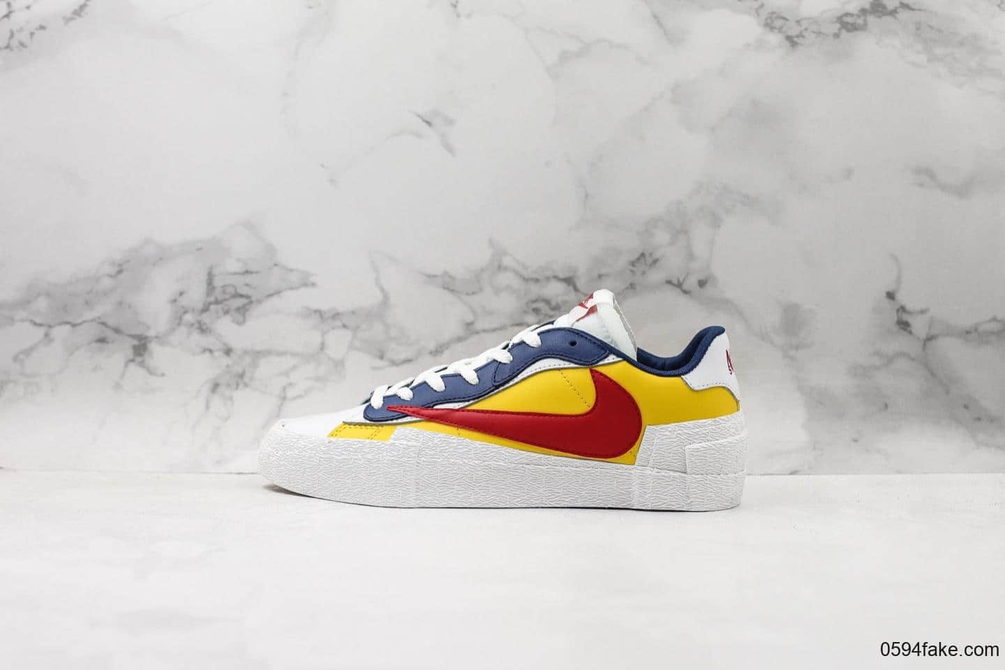 耐克Sacai X Nike Blazer with Dunk联名款开拓者解构低帮公司级版本原鞋开模无色差皮革材质原装抽屉礼盒 (ID:14015) - 图片1