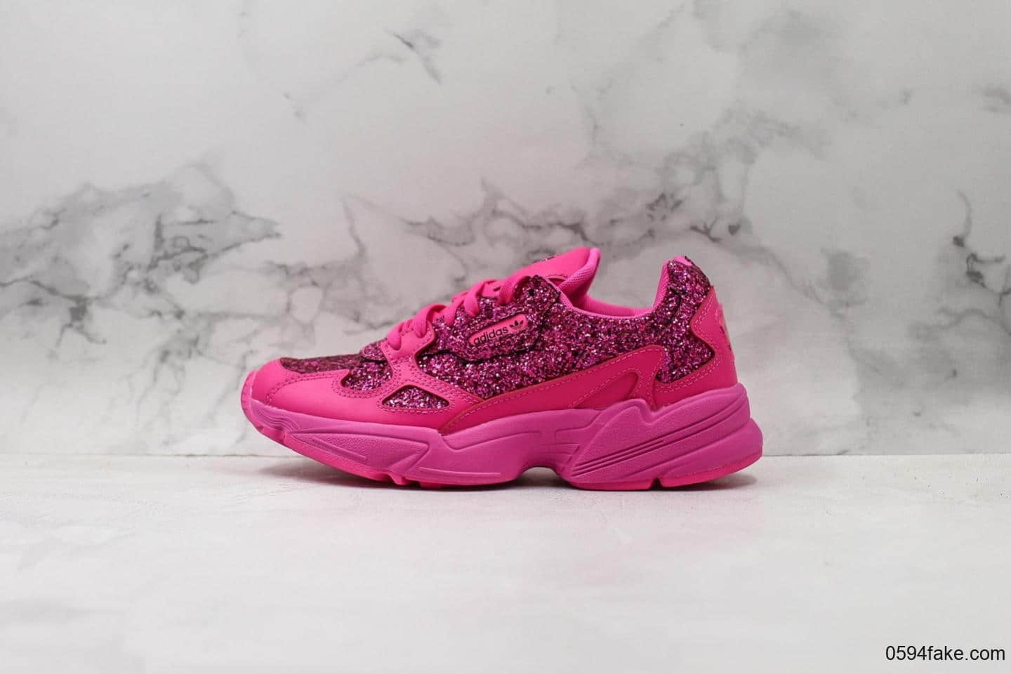 阿迪达斯Adidas Originals Falcon W经典元素夜店亮片粉公司级版本猎鹰复古老爹鞋 (ID:14267) - 图片1