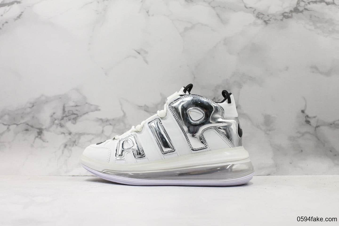 耐克Nike Air More Uptempo 720 QS Black Metallic纯原版本皮蓬大气垫皮蓬复古前卫中帮运动慢跑鞋 货号:BQ7668-100