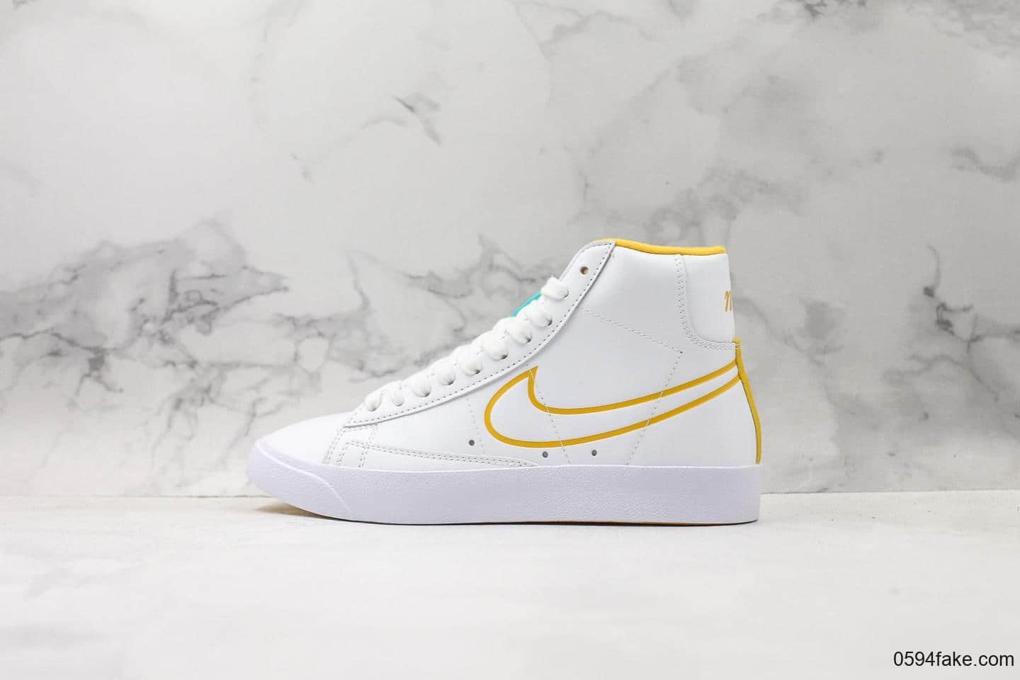 耐克Nike W Blazer Mid ‘77 Vntg WE Suede公司级高帮开拓者彩白黄镭射鞋垫搭配后跟like Zoom Air气垫 (ID:15072) - 图片1