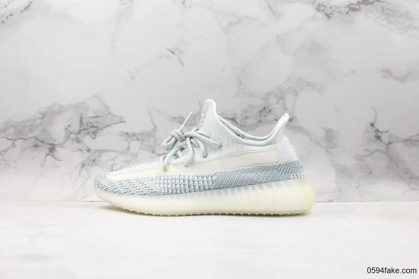阿迪达斯adidas YEEZY BOOST 350 V2 Cloud White镂空云白新冰蓝2.0配色OG纯原版本原厂大底原厂巴斯夫满钉颗粒 (ID:15192) - 图片1