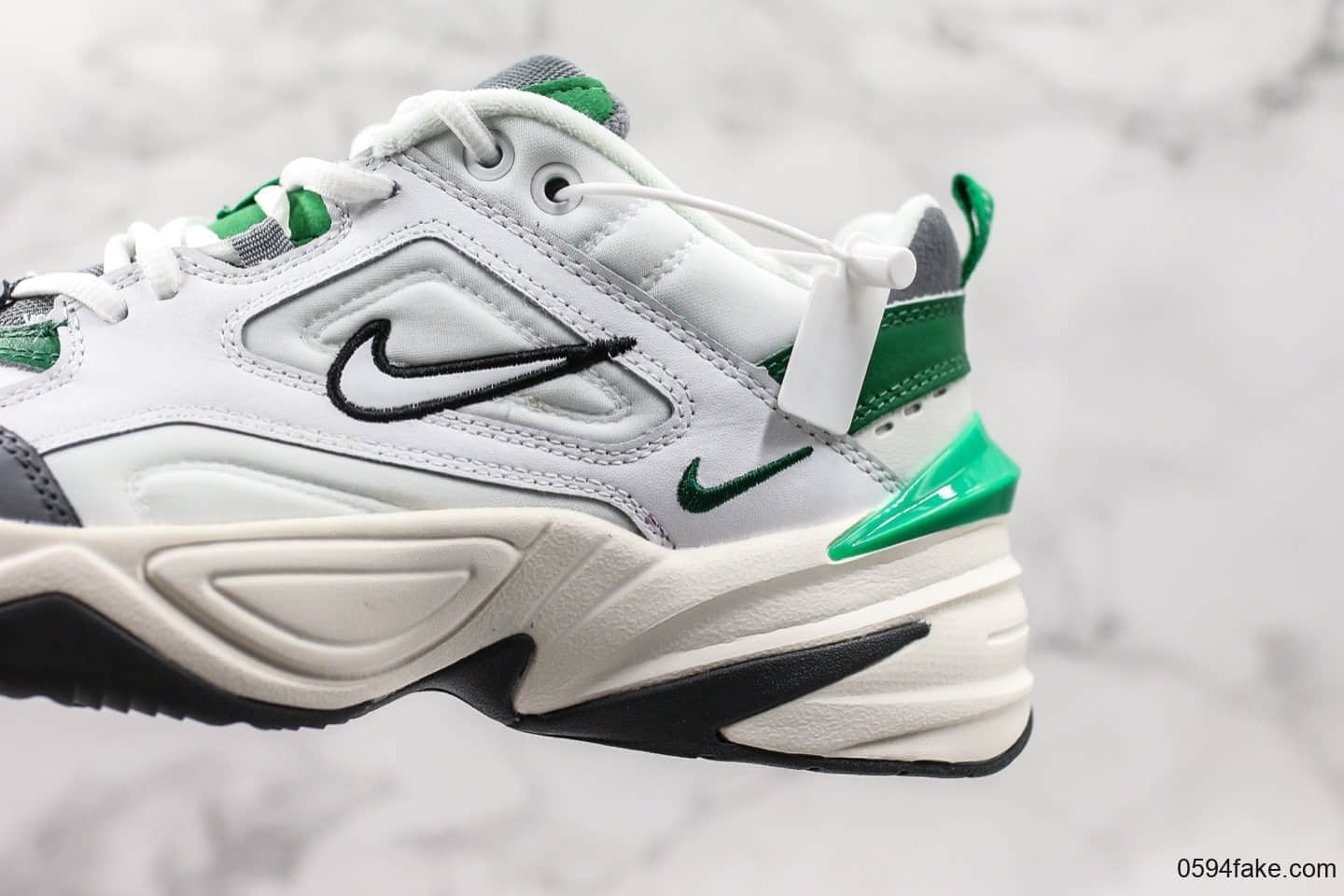 耐克Nike Air Monarch the M2K Tekno白灰绿M2K老爹鞋复古休闲运动鞋真标带半码 原厂模具开发 货号:视频内容4789-009