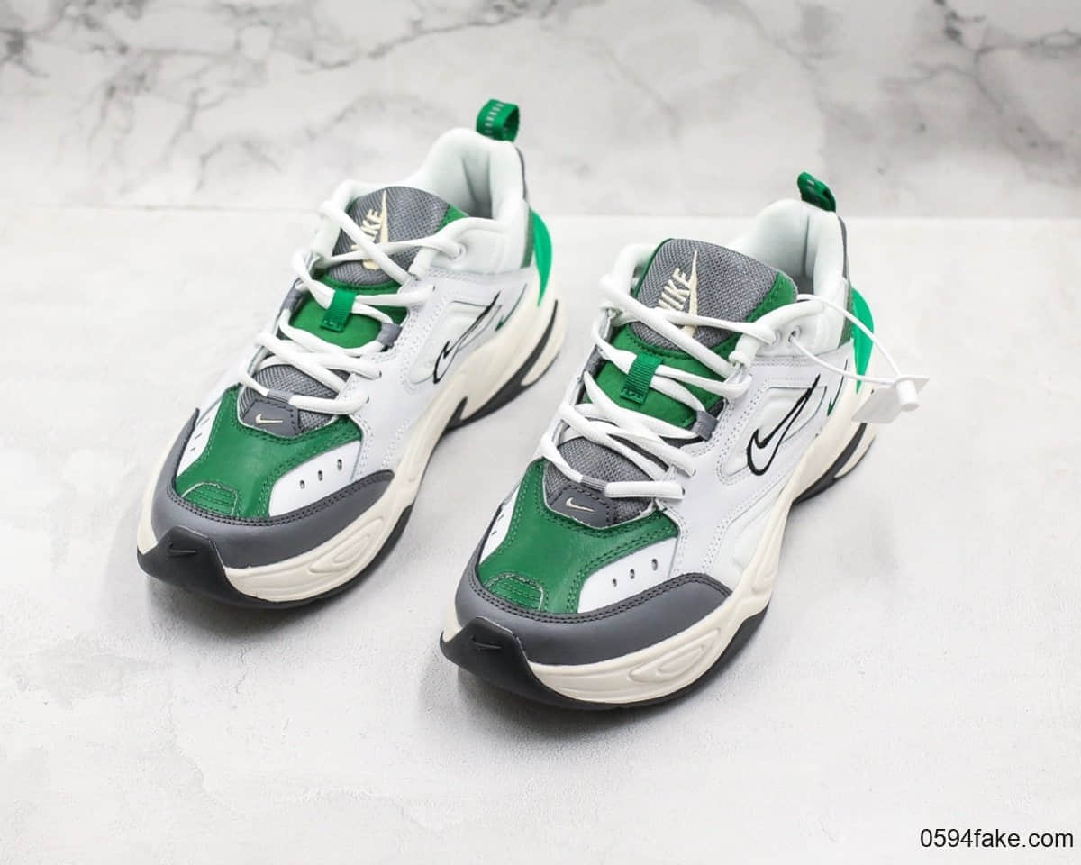 耐克Nike Air Monarch the M2K Tekno白灰绿M2K老爹鞋复古休闲运动鞋真标带半码 原厂模具开发 货号:视频内容4789-009