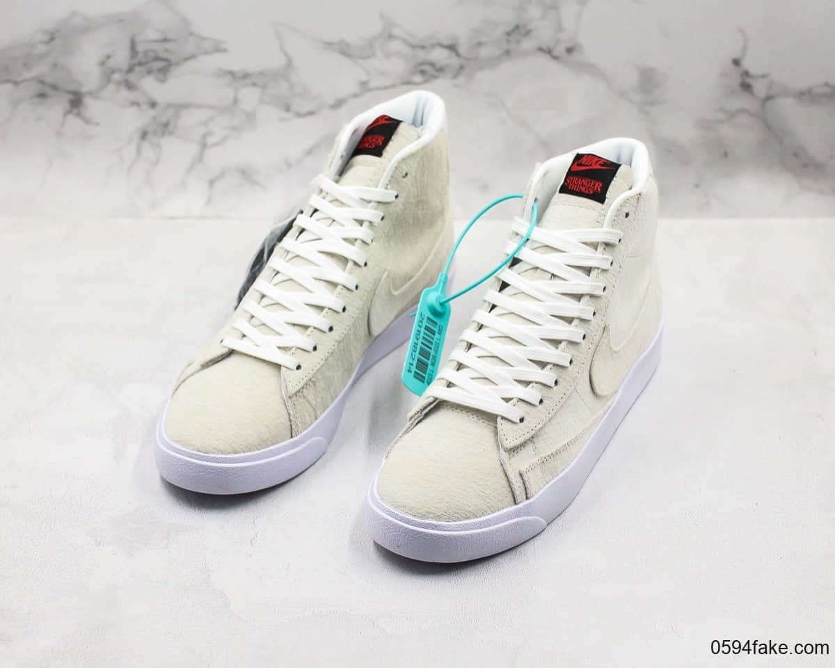 耐克Stranger Things x Nike Blazer Mid怪奇物语联名款米白色公司级带半码 货号:CJ6102-100