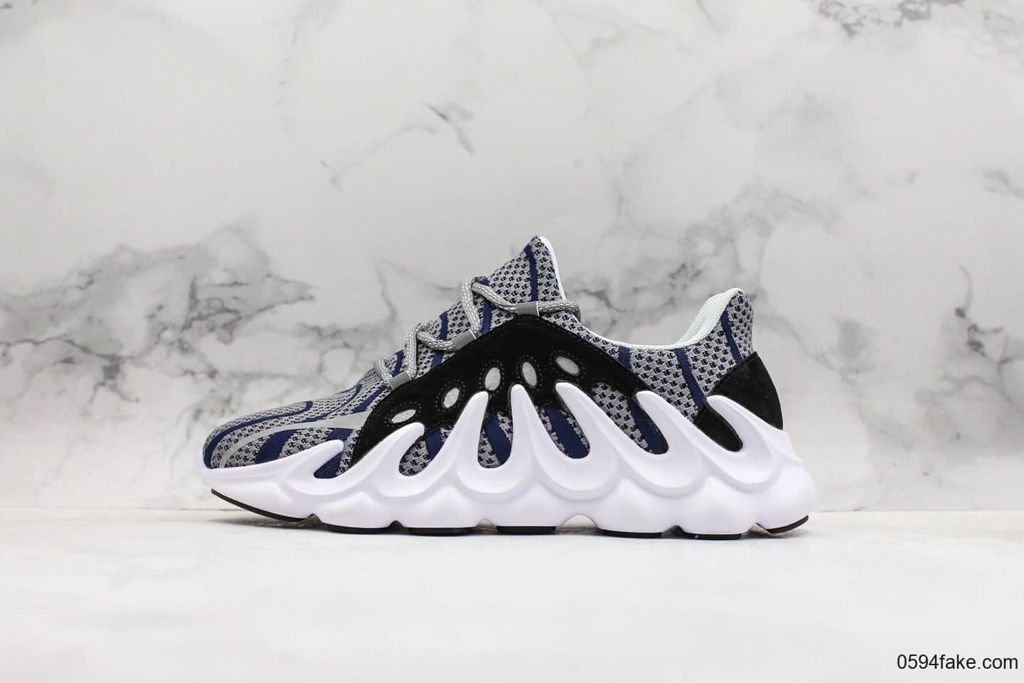 adidas阿迪达斯 Yeezy Boost 451椰子451火山造型复古慢跑鞋白蓝黑公司级带半码抢先发售 (ID:16667) - 图片1