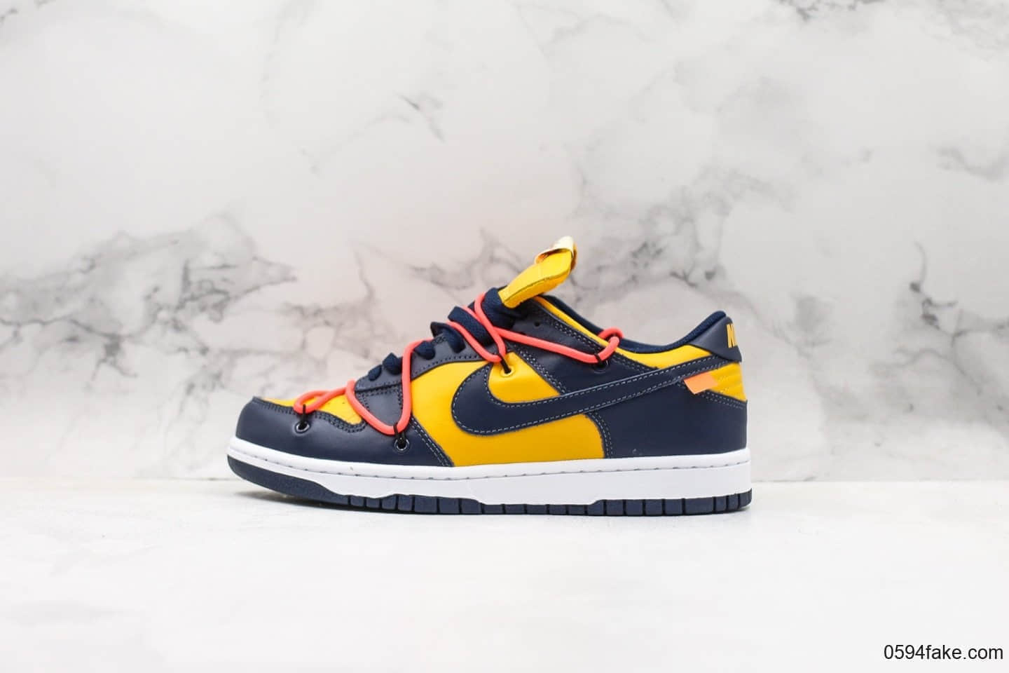 耐克Nike SB Dunk Low联名OFF-White黑橙色纯原版本新款内置气垫SB系列DUNK板鞋 (ID:16783) - 图片1