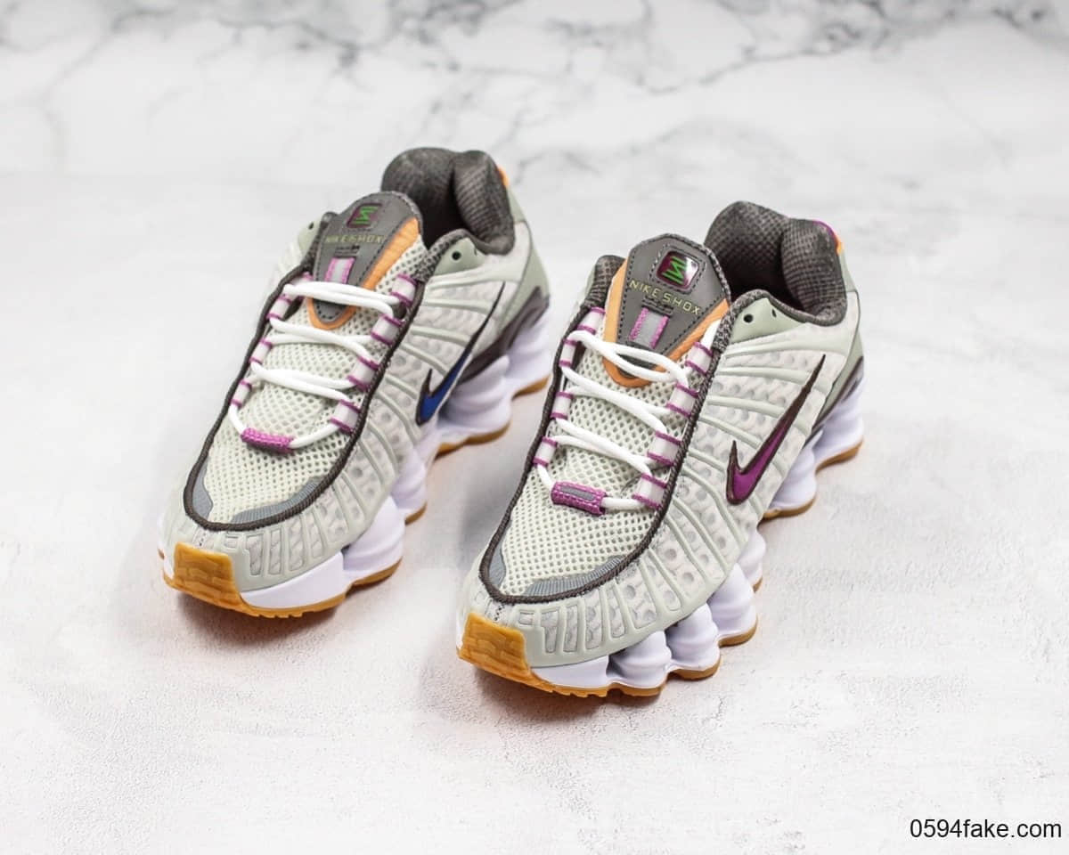 耐克Nike Shox TL气柱弹簧鞋休闲跑鞋灰粉色公司级带半码独立开发气柱鞋膜提供出色缓震性能 货号:CI7691-100