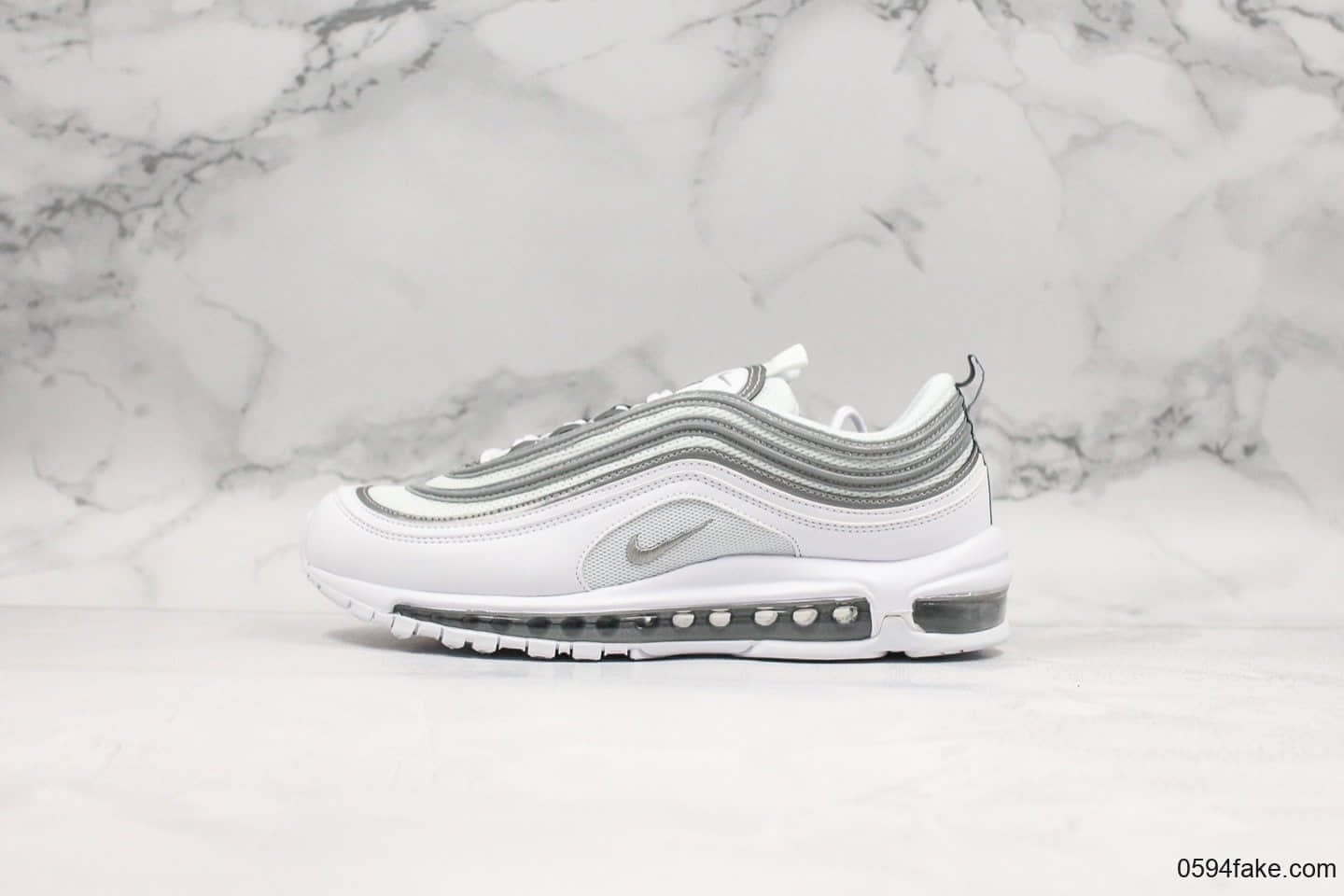 耐克Nike Air Max 97 Reflect Silver纯原版本3M反光银灰子弹气垫鞋原底原面小潘气垫正确版型 (ID:17088) - 图片1