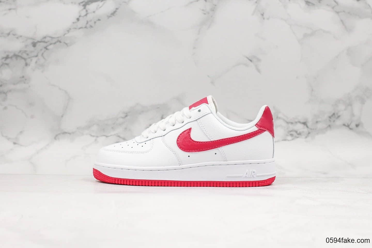 耐克Nike Air Force 1 Low低帮空军一号白红公司级版本原厂Solo气垫原档案数据开发原装黑盒 (ID:17213) - 图片1