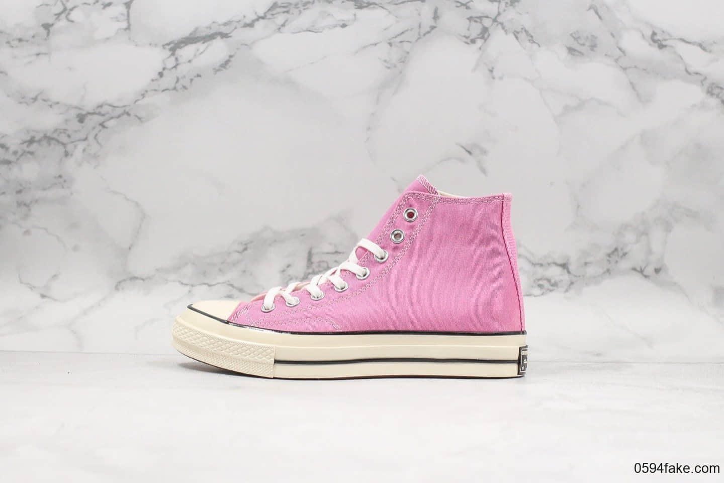 匡威Converse 1970s公司级版本19年第二季度全新鞋楦打造双围条蓝底硫化工艺粉色高帮帆布鞋 (ID:17372) - 图片1