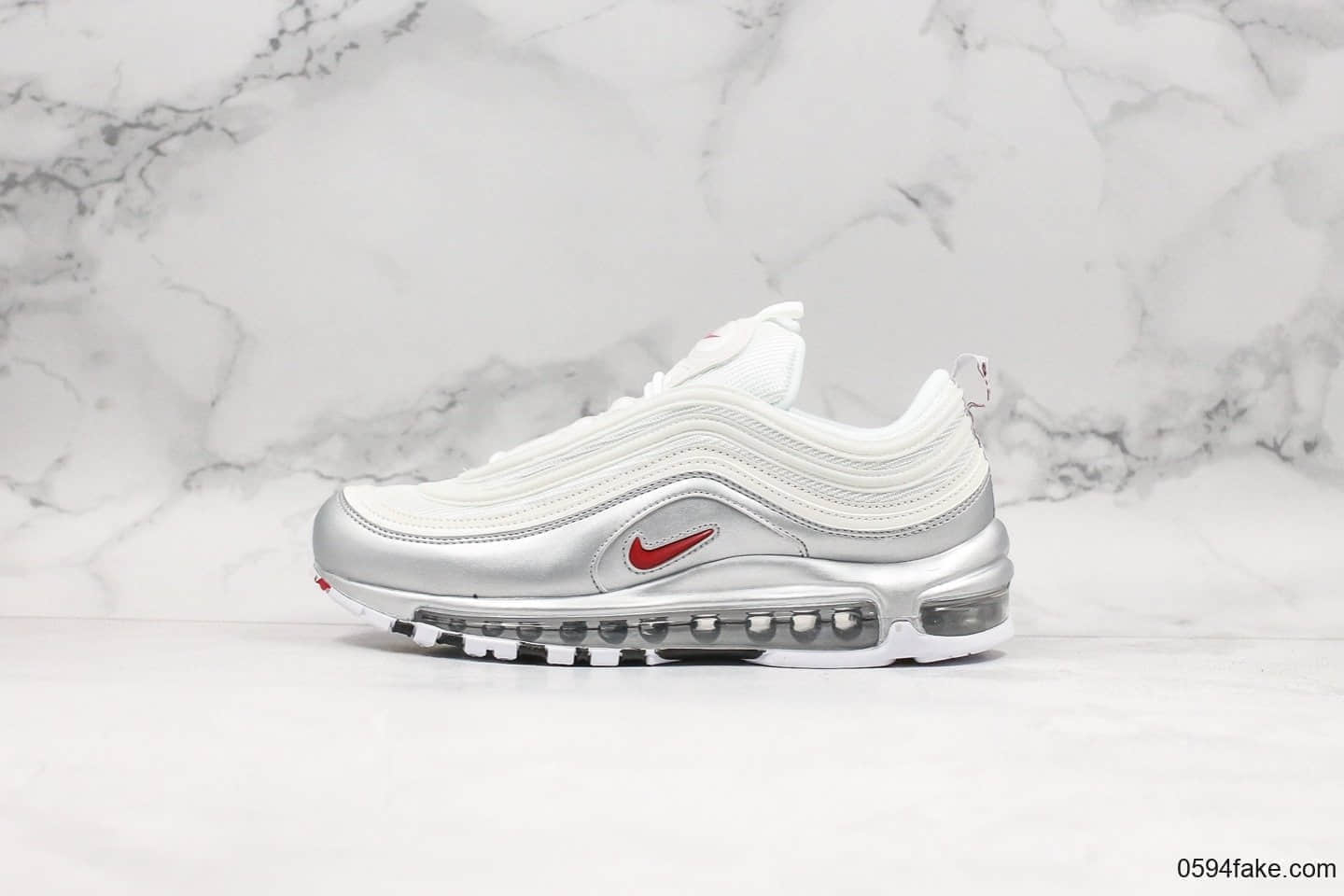 耐克Nike Air Max 97QS白银子弹公司级带半码复古气垫慢跑鞋正确版本工艺原楦开发 货号:AT5458-100