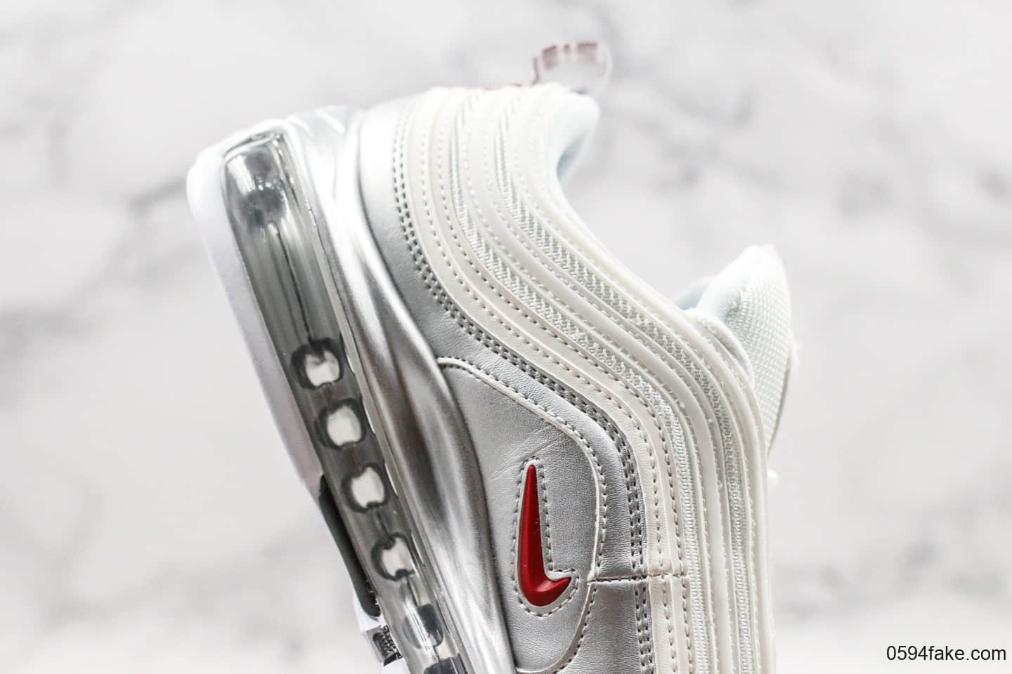 耐克Nike Air Max 97QS白银子弹公司级带半码复古气垫慢跑鞋正确版本工艺原楦开发 货号:AT5458-100