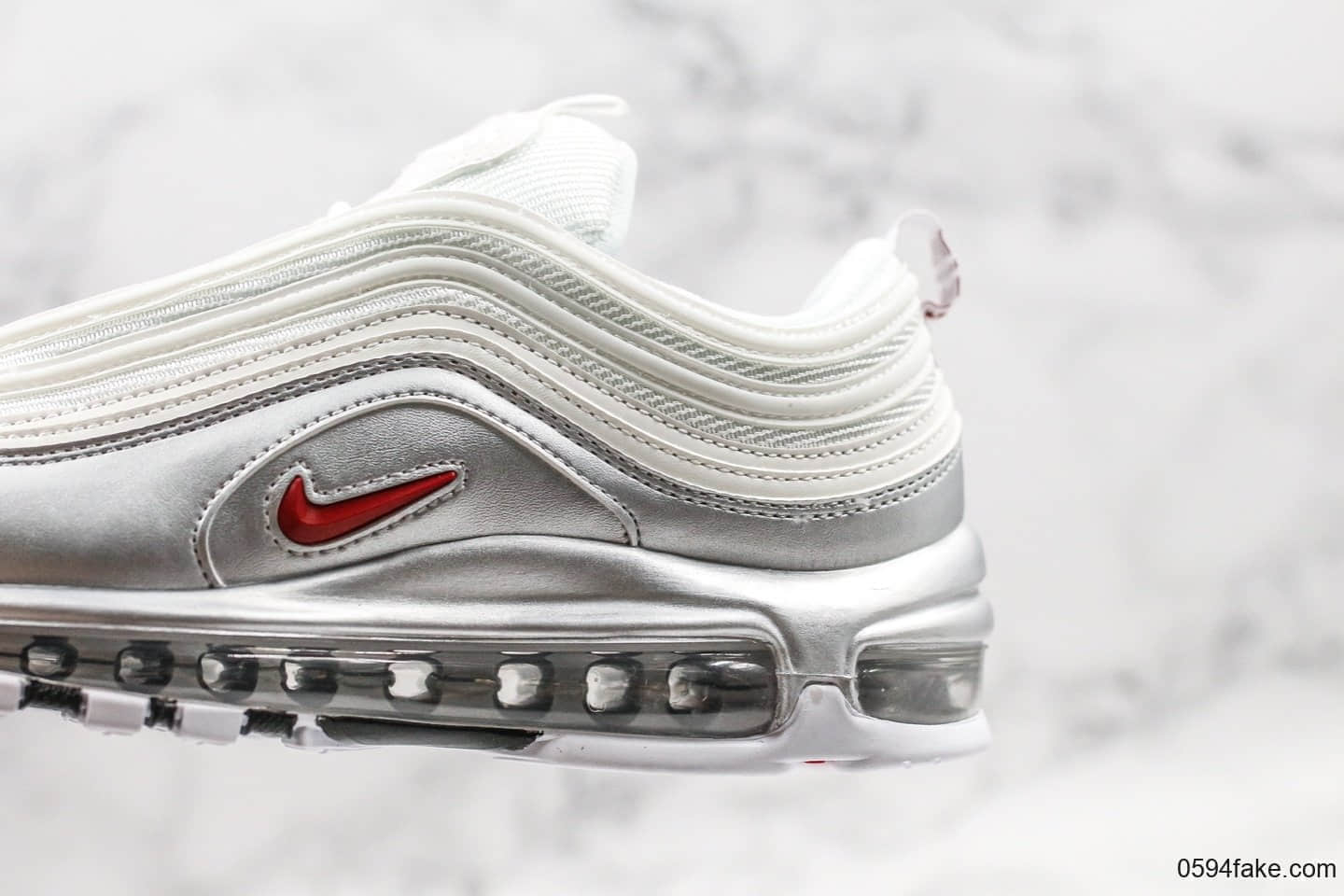 耐克Nike Air Max 97QS白银子弹公司级带半码复古气垫慢跑鞋正确版本工艺原楦开发 货号:AT5458-100