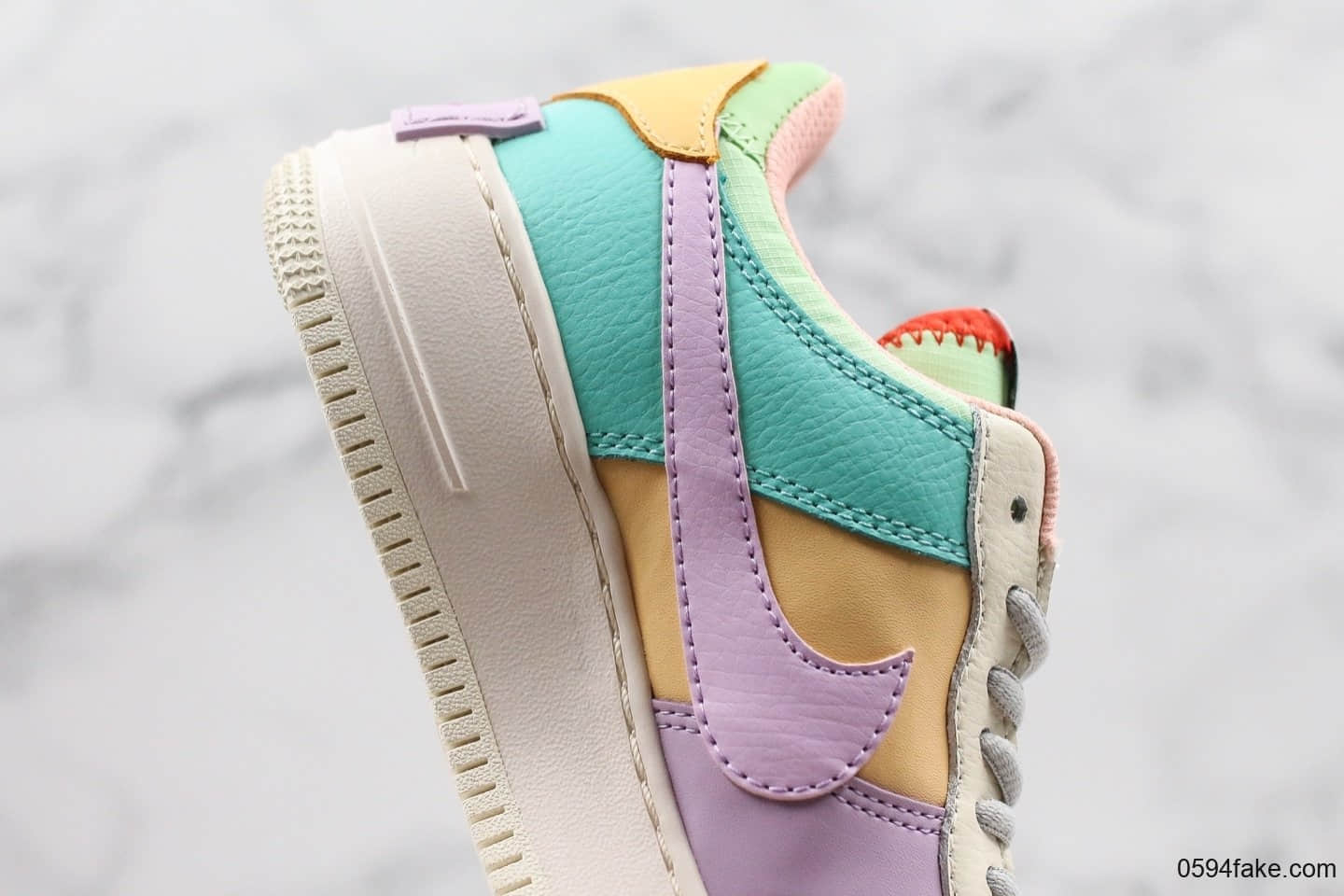 耐克Nike Air Force 1 Shadow “Tropical Twist”拼接马卡龙糖果粉公司级原鞋开发原装组合原底头层小牛皮 货号:CI0919-101