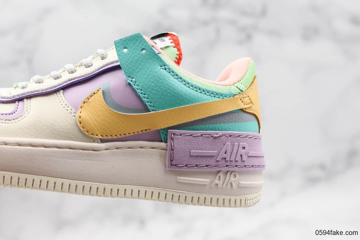 耐克Nike Air Force 1 Shadow “Tropical Twist”拼接马卡龙糖果粉公司级原鞋开发原装组合原底头层小牛皮 货号:CI0919-101