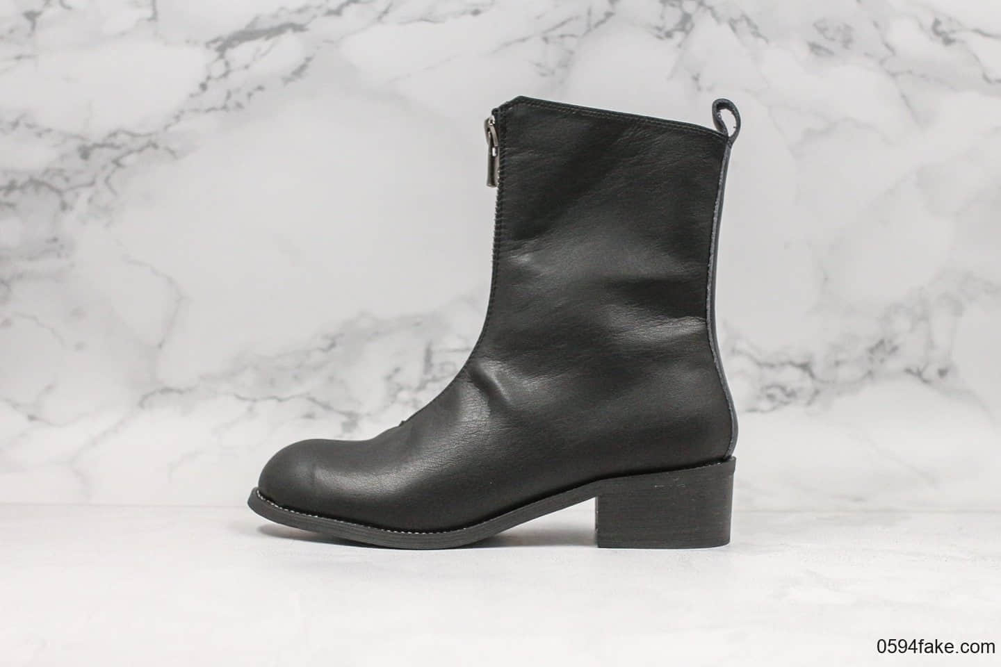 吉迪Guidi front zip calf-length boot 310马丁靴中筒黑色公司级金扣Y版拉链完整马臀皮精细做工 (ID:18201) - 图片1