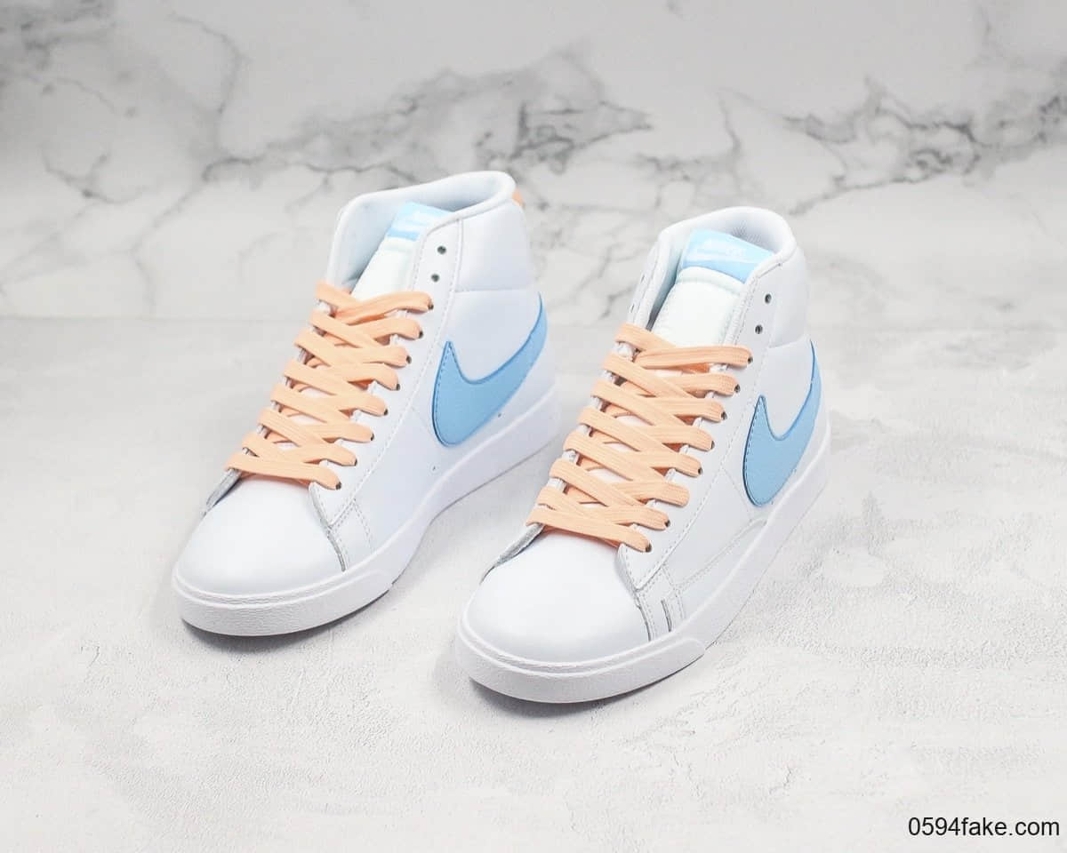 耐克Nike Blazer Mid Vintage Suede开拓者中帮板鞋橙蓝真标优质原楦开发版型无色差皮革材质 货号：视频内容9376-604