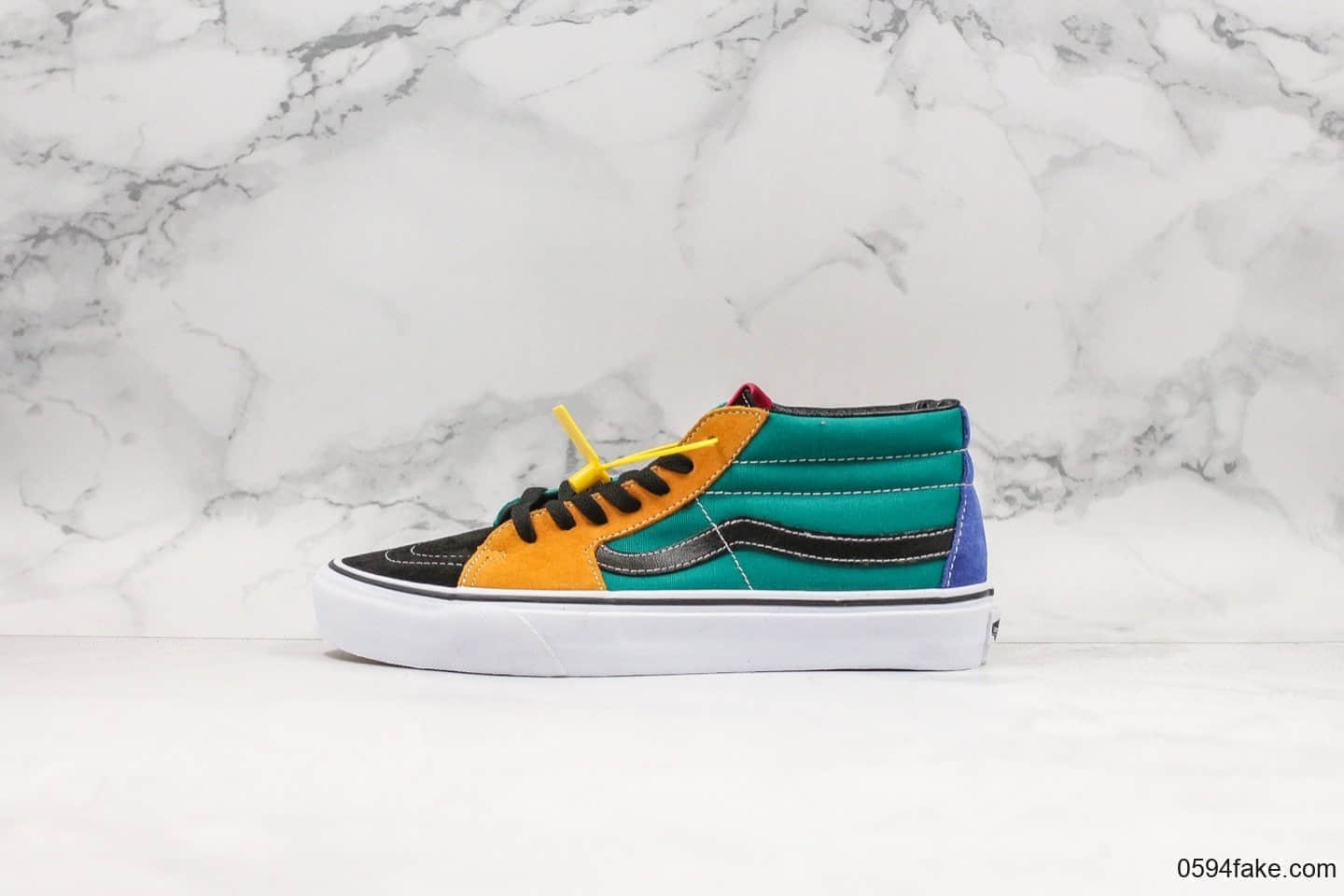 万斯Vans sk8 mid系列公司级黄绿中帮男女款帆布滑板鞋原厂硫化工艺 (ID:18315) - 图片1