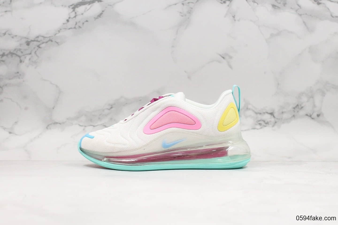 耐克Nike Air Max 720 WMNS气垫鞋休闲跑步鞋白粉色公司级正确3.8cm厚度氦气高回弹气垫版本 (ID:18477) - 图片1