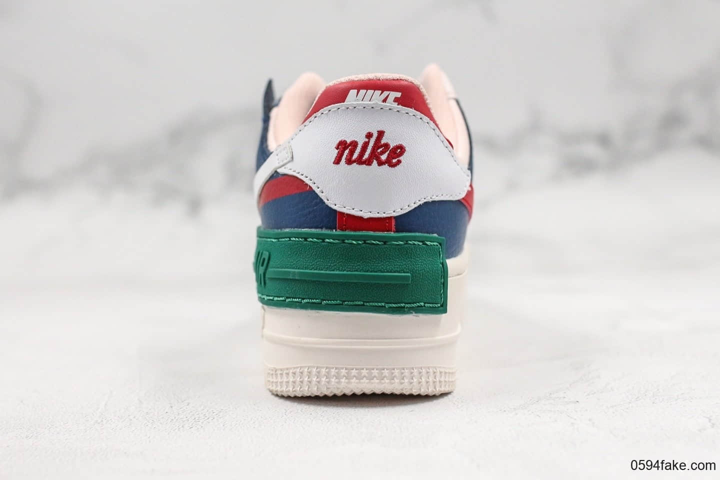 耐克Nike Air Force 1 “Shadow”空军一号AF1影子系列板鞋蓝粉绿纯原双层轻量EVA发泡中底 货号:CI0919-400