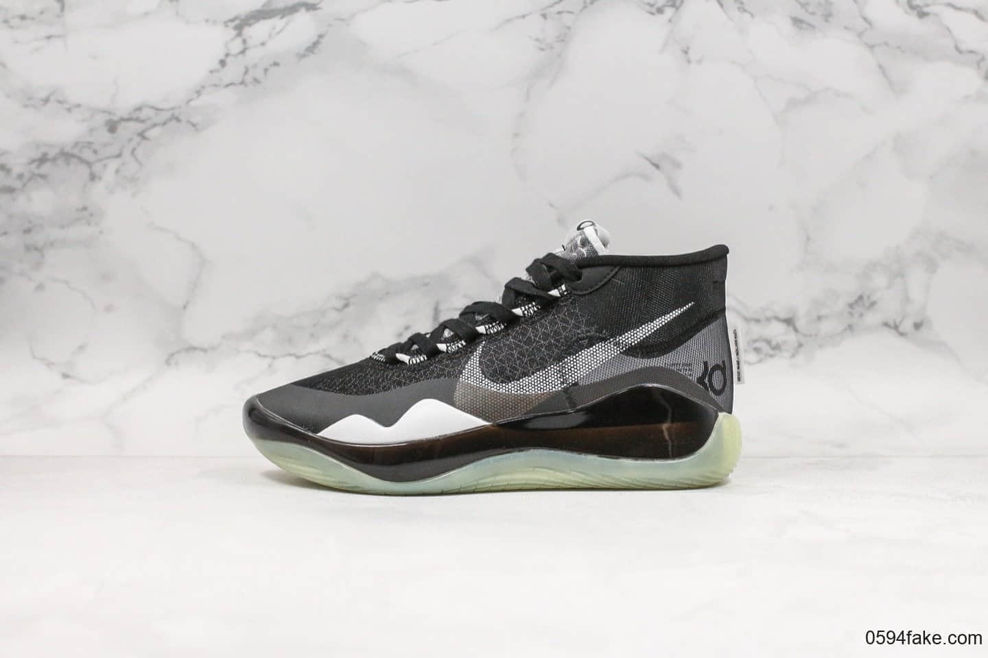 耐克Nike Zoom KD12 EP杜兰特12代实战篮球鞋黑色公司级全掌Zoom气垫外层半透明纤维四向可动Flywire飞线 (ID:18646) - 图片1