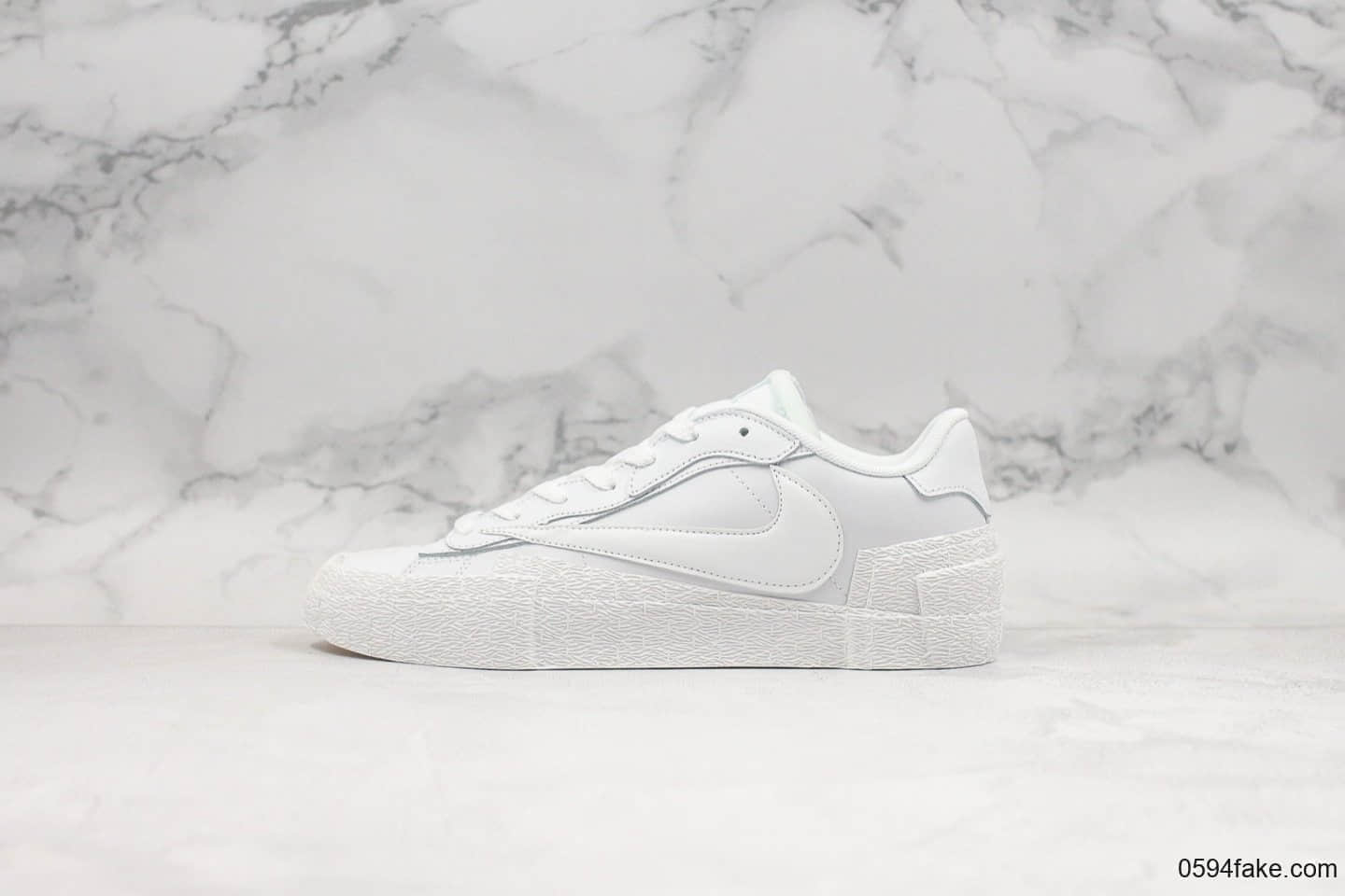 耐克Nike Blazer High Black University Blue公司级版本SACAI联名款重叠设计前卫开拓者低帮百搭板鞋 (ID:18689) - 图片1