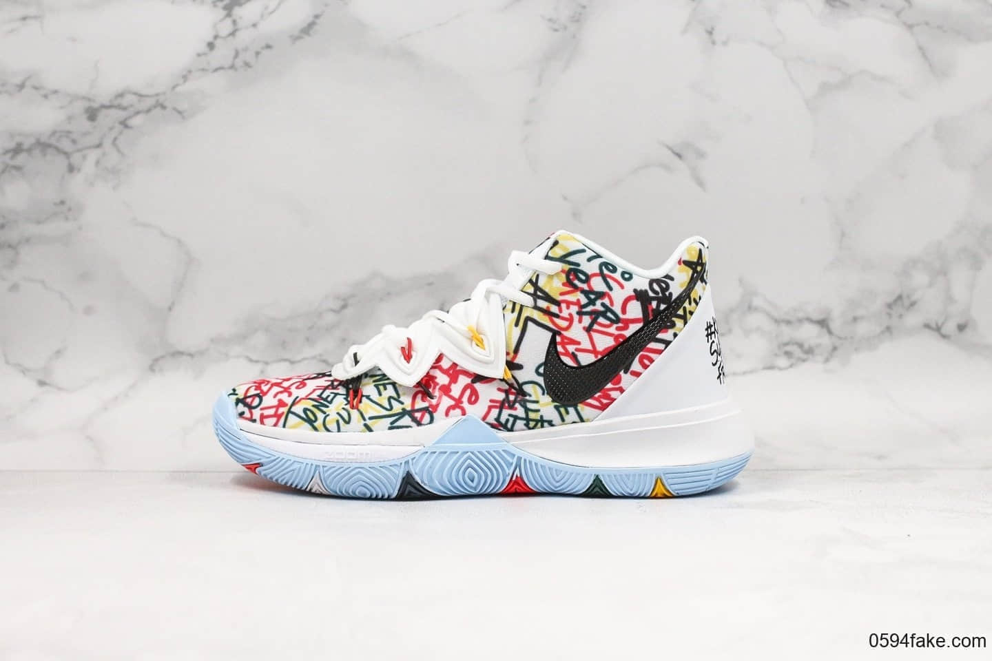 耐克Nike Kyrie5 GS Keep Sue Fresh纯原版本欧文5涂鸦配色实战篮球鞋内置气垫原鞋开模 (ID:18968) - 图片1