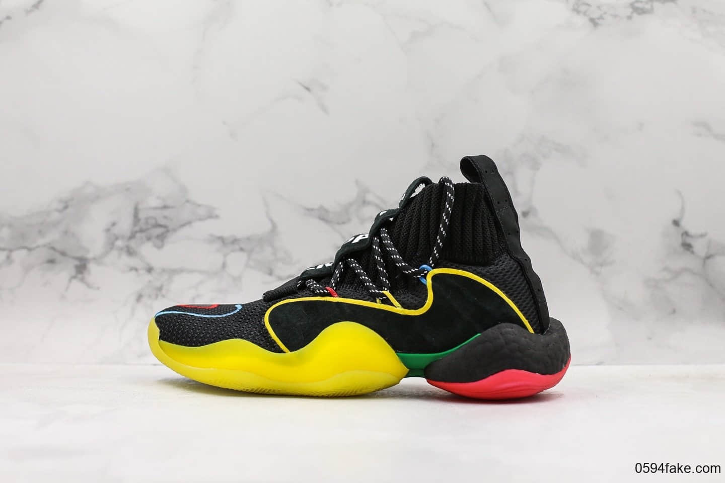 阿迪达斯Pharrell × Adidas Originals Crazy BYW纯原版本菲董联名款天足袜套式休闲运动鞋原厂中底爆米花区别市面通货版本 (ID:19028) - 图片1