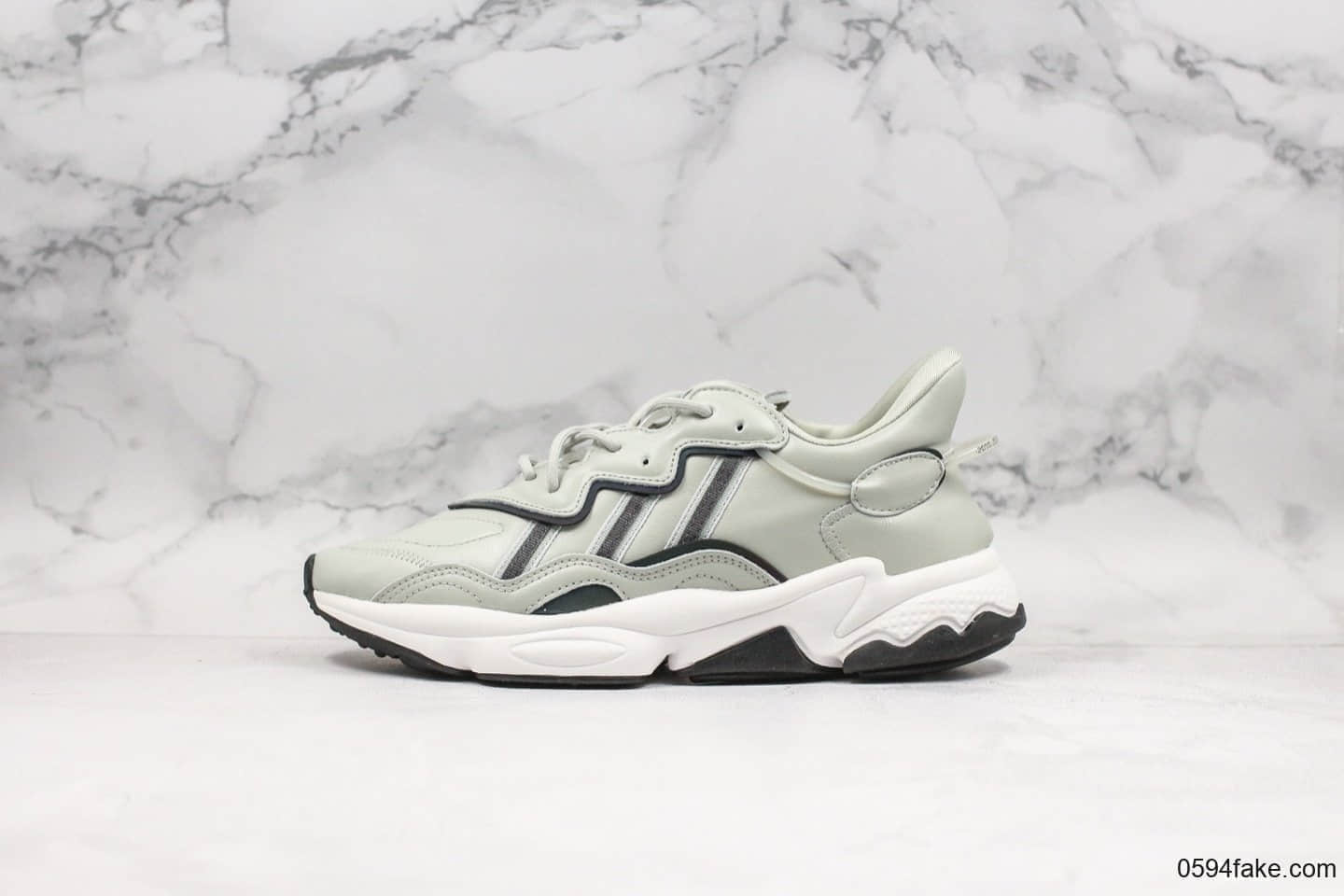 阿迪达斯Adidas Ozweego adiprene公司级版本水管老爹鞋皮面款3M反光鞋面复古运动老爹鞋 (ID:19280) - 图片1