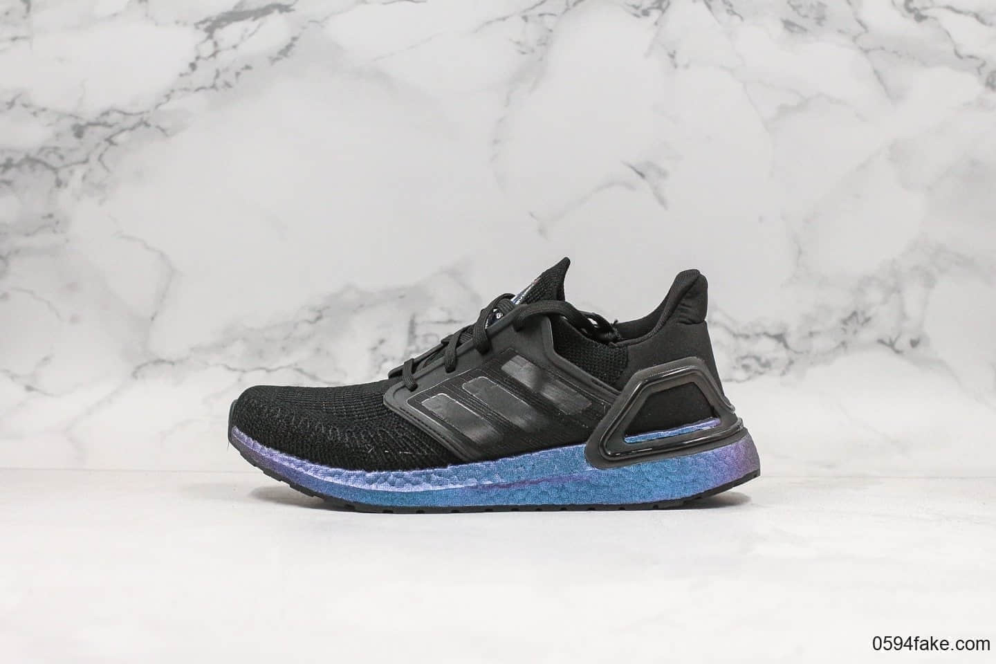 阿迪达斯Adidas UltraBoost纯原版本2019新款UB6.0黑紫色后跟镂空TPU支架搭配Primeknit360科技爆米花跑鞋 (ID:19686) - 图片1