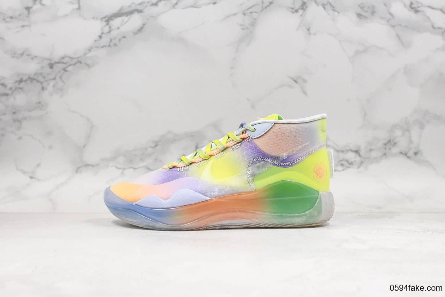 耐克Nike Zoom KD12 EP SJX杜兰特12代战靴实战篮球鞋黄紫脉冲公司级全掌Zoom气垫四向可动Flywire飞线 (ID:19913) - 图片1