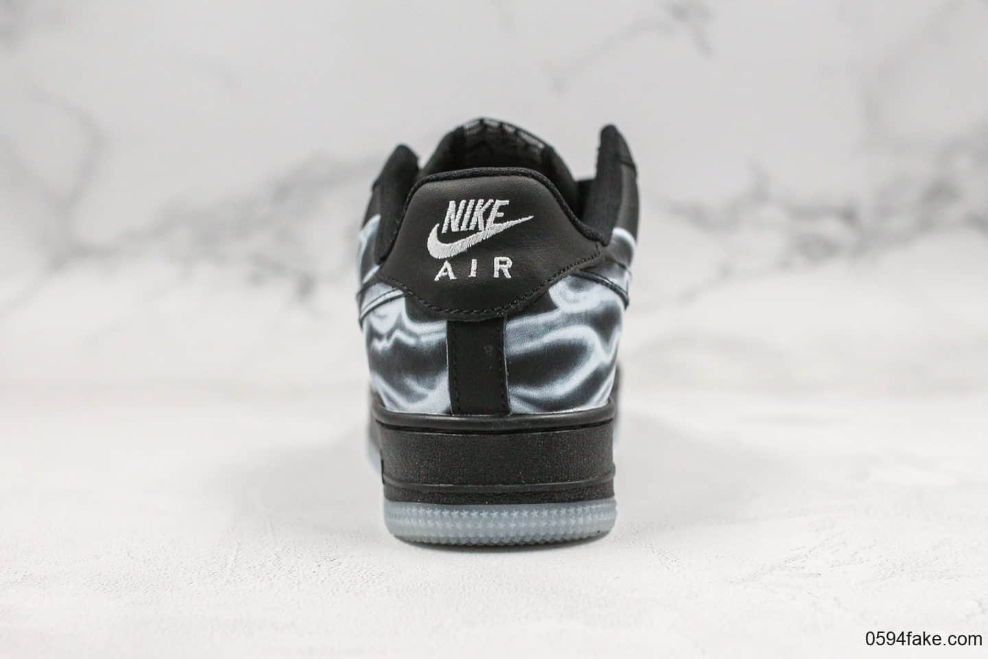 耐克Nike Air Force 1 “Skeleton”空军一号AF1低帮休闲板鞋万圣节黑色敏感内容骨骼公司级带半码原鞋开发加持夜光大底 货号：BQ7541-101
