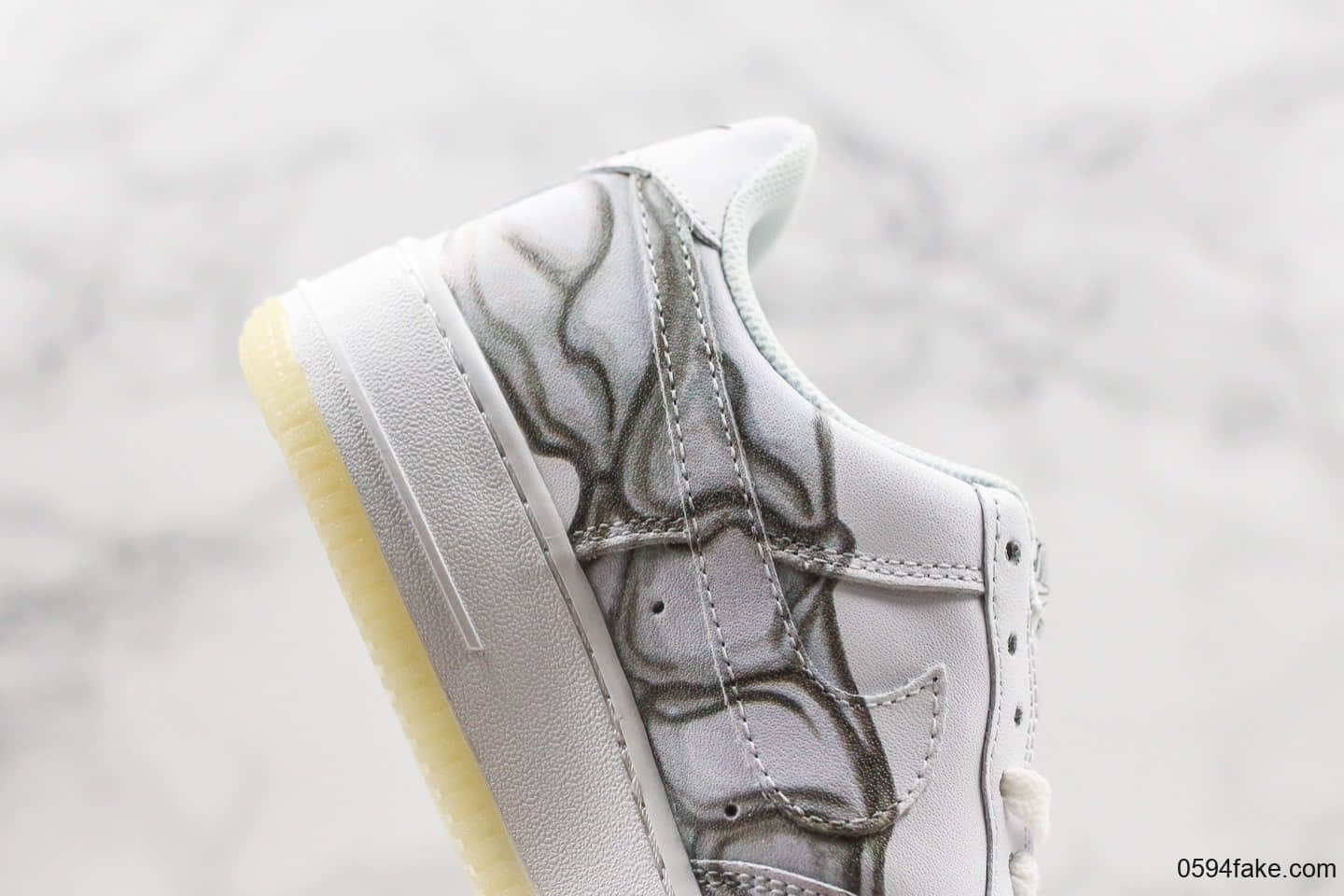 耐克Nike Air Force 1 “Skeleton”空军一号板鞋AF1万圣节白色敏感内容骨骼公司级带半码全新升级鞋面对比原鞋 货号：BQ7541-100