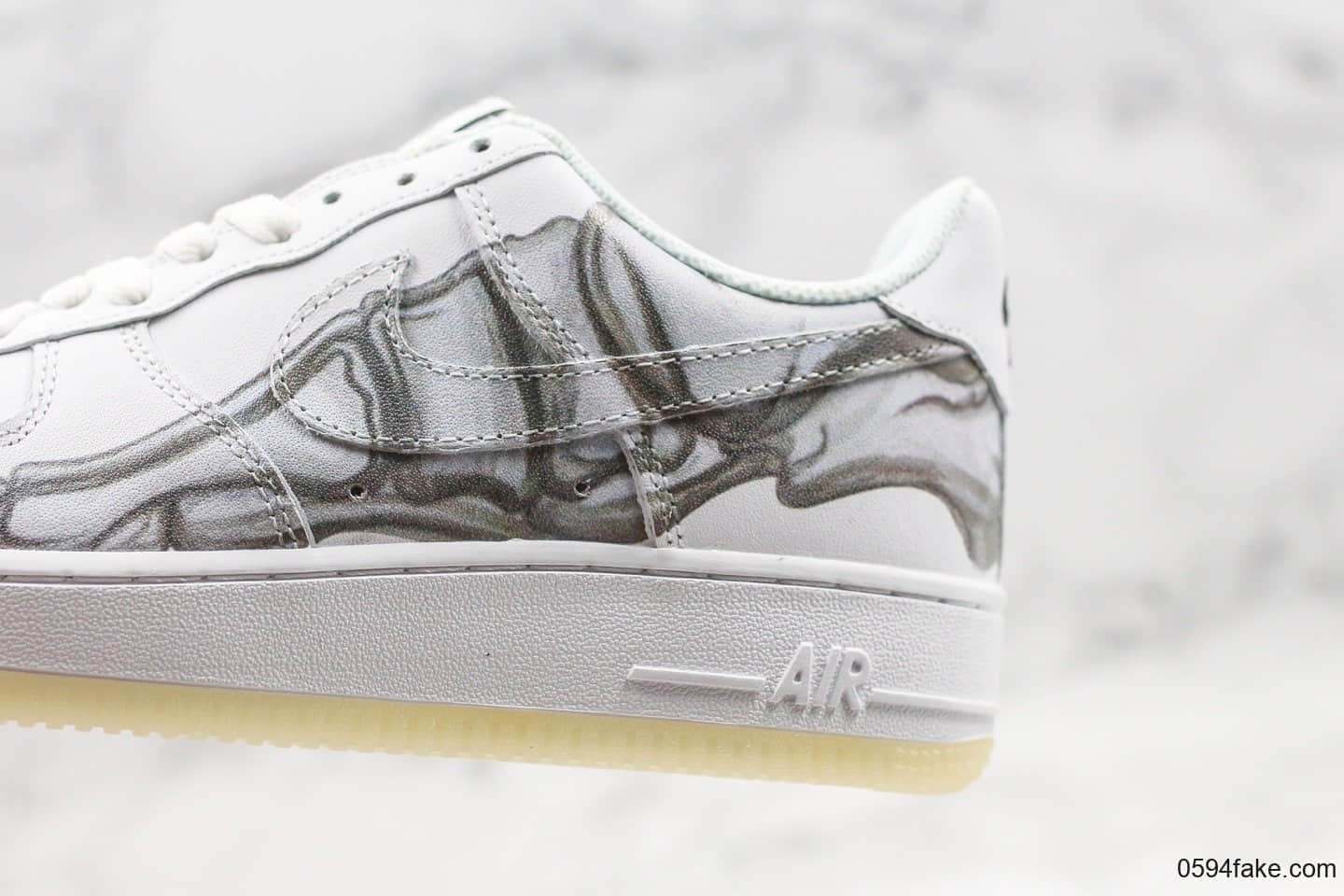 耐克Nike Air Force 1 “Skeleton”空军一号板鞋AF1万圣节白色敏感内容骨骼公司级带半码全新升级鞋面对比原鞋 货号：BQ7541-100
