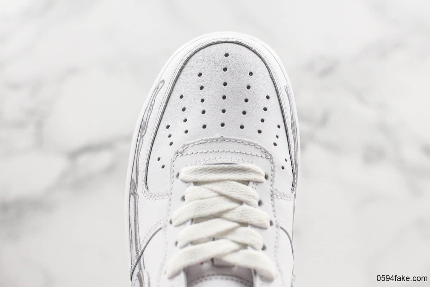 耐克Nike Air Force 1 “Skeleton”空军一号板鞋AF1万圣节白色敏感内容骨骼公司级带半码全新升级鞋面对比原鞋 货号：BQ7541-100