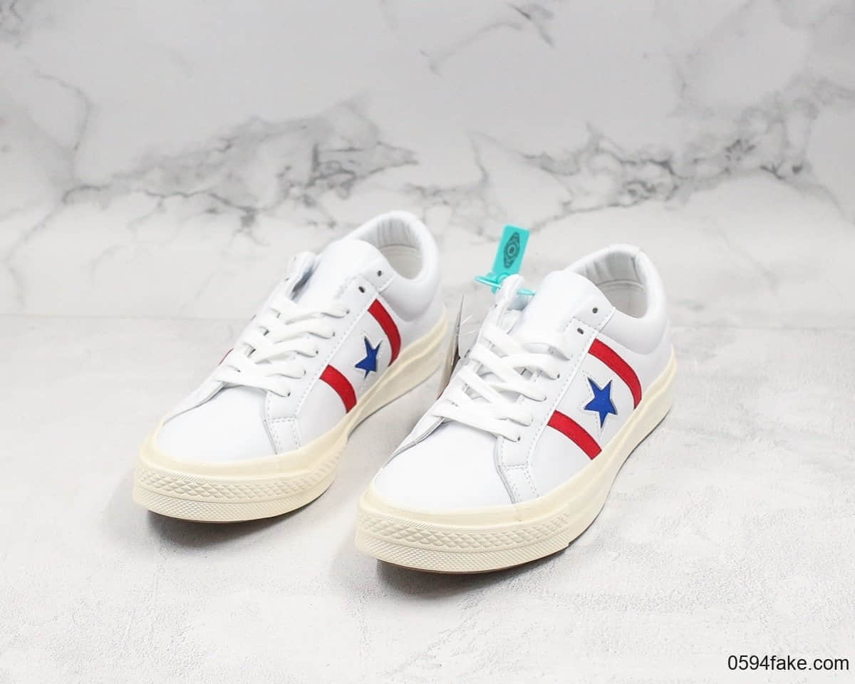 匡威Converse One Star Suede OX“Grey White”一星系列低帮板鞋皮白蓝红公司级正确PU硅蓝中底原厂硫化工艺 货号:163758C