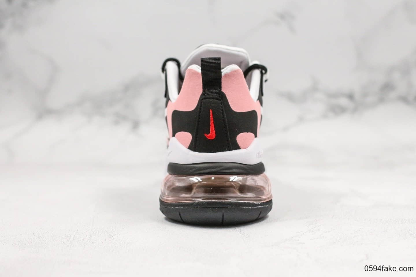 耐克Nike React Air Max 270 React纯原版本黑粉白高桥盾网纱系列机能半掌气垫跑步鞋 货号:AT6174-005