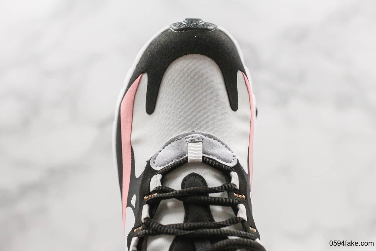 耐克Nike React Air Max 270 React纯原版本黑粉白高桥盾网纱系列机能半掌气垫跑步鞋 货号:AT6174-005