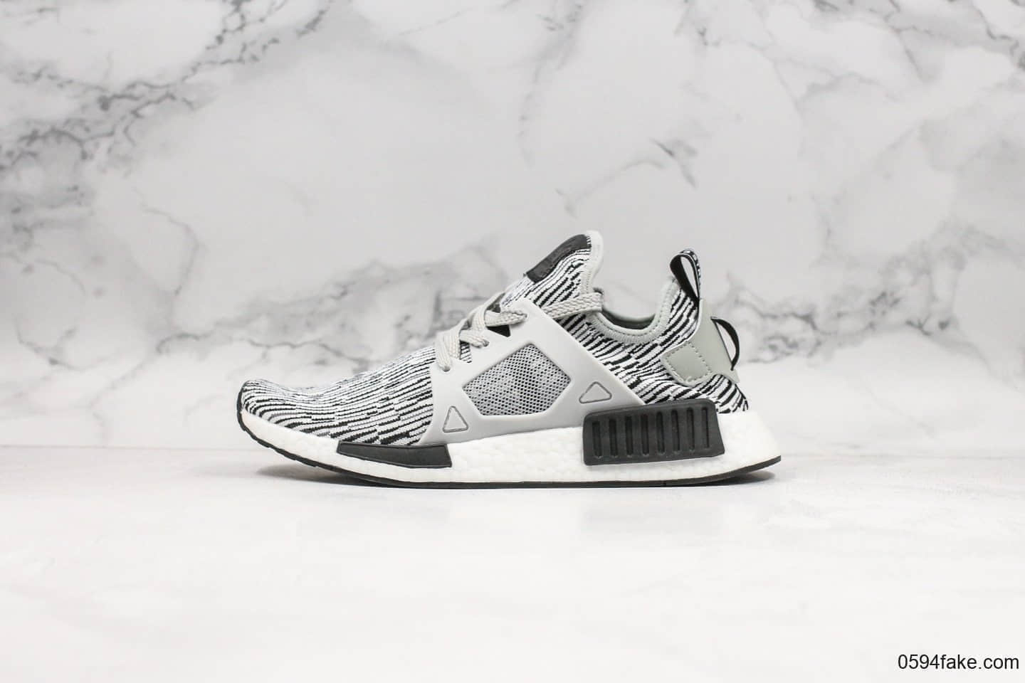 阿迪达斯Adidas NMD Primeknit Boost Runner Solid Grey XR_1爆米花系列运动鞋公司级版本浅灰白黑斑驳NMD针织透气鞋 (ID:21477) - 图片1