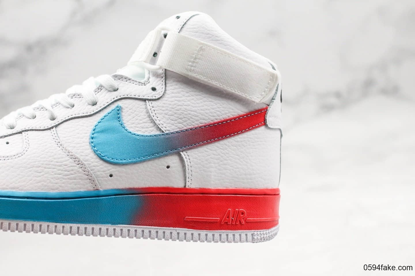 耐克Nike Air Force 1 Mid 07 LV8 解构简版AF1板鞋“彩虹渐变”公司级带半码原厂头层皮料电脑冲孔 货号:CJ0525-100