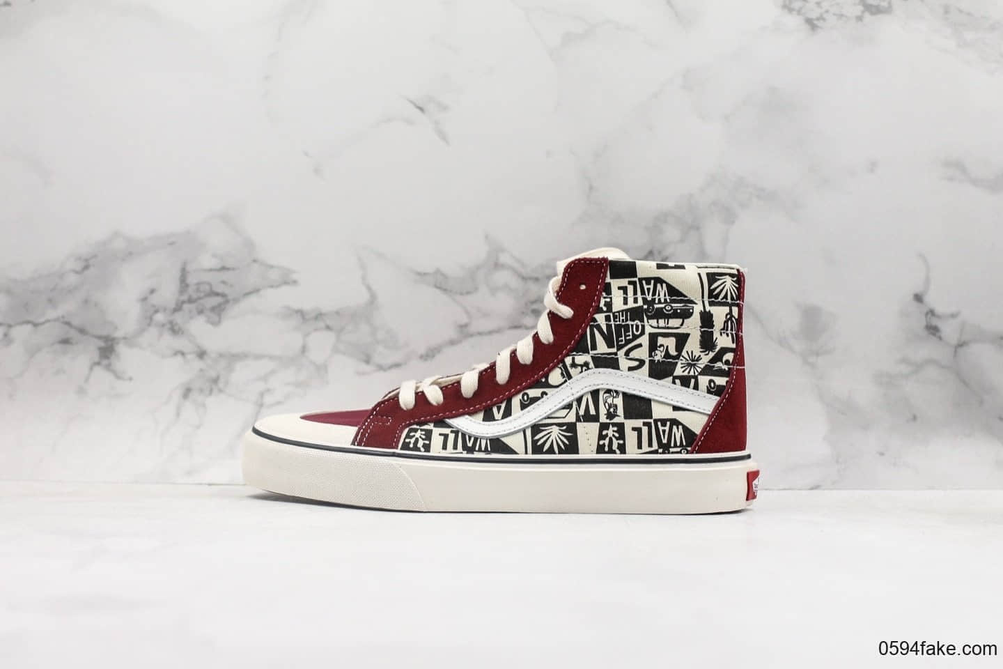 万斯Vans Sk8-Hi公司级版本小红书爆款红校车印花经典高帮帆布鞋 货号:VN0A3MV1VSF