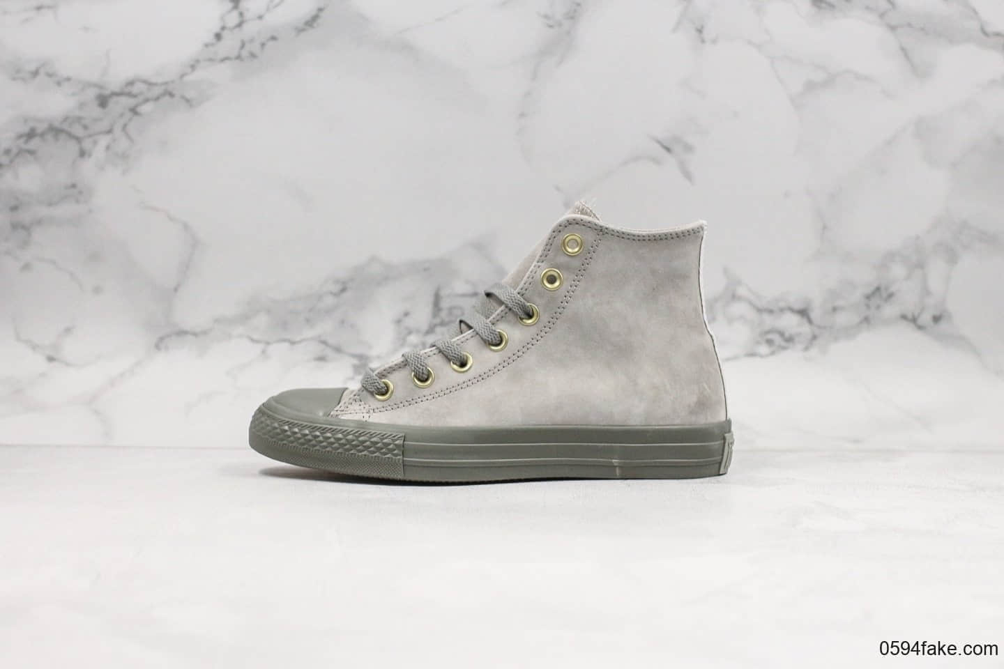 匡威Converse Chuck Taylor All Star PT Hi公司级版本麂皮镭射灰高帮秋冬新款双围条高级灰色调原厂数据楦头开发 (ID:21825) - 图片1