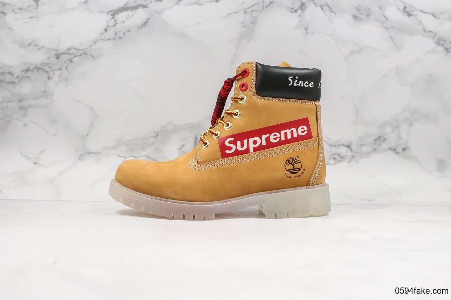 天伯伦Timberland x Supreme纯原版本联名款100周年纪念款全鞋均采用原材质打造原档案数据开发头层防水磨砂牛皮代购品质 (ID:22036) - 图片1