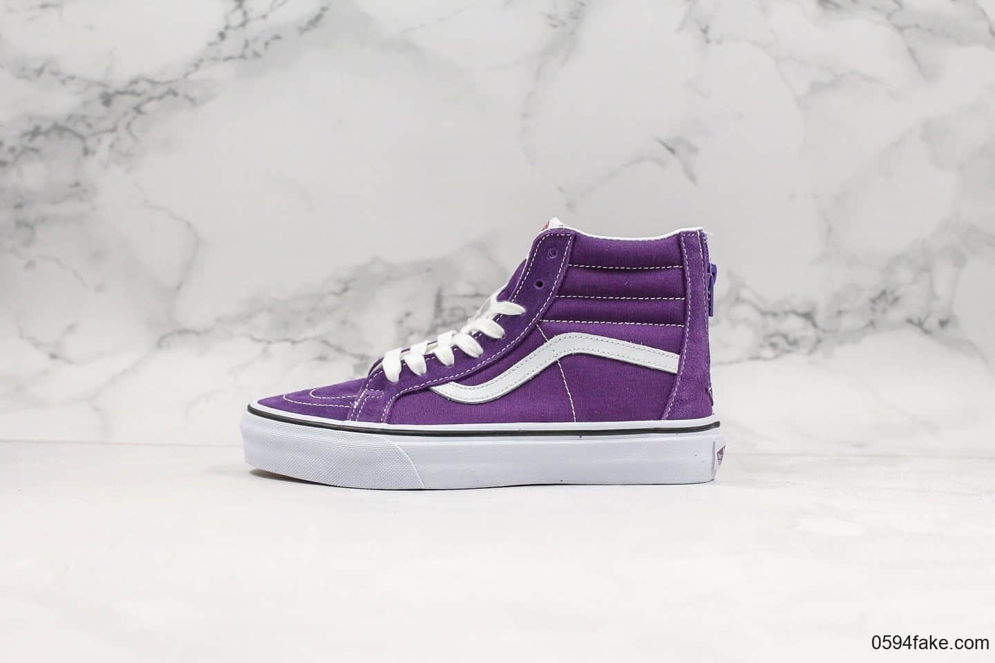 万斯VANS SK8-HI-ZIP公司级版本联名紫色后跟拉链款小红书爆款经典高帮拉链款原厂硫化工艺 (ID:22410) - 图片1