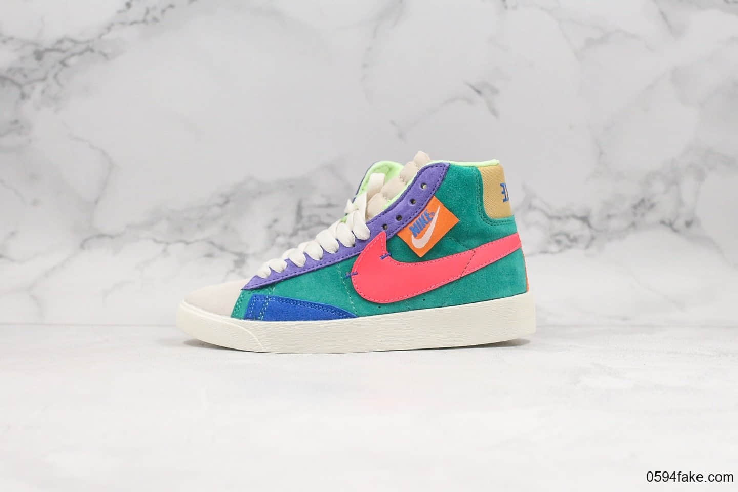 耐克Nike Blazer Mid公司级版本开拓者马卡龙配色拉链款2019新款女子解构拼色休闲高帮板鞋 货号:CQ7786-561