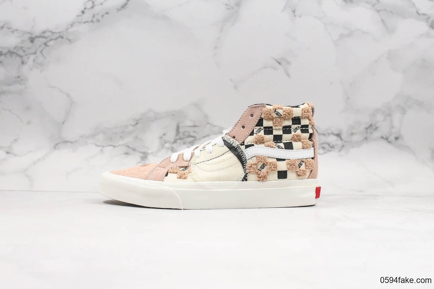 万斯Vans SK8-Hi Bricolage LX纯原版本范斯新一代解构棕色拼接高帮原档案数据开发原厂硫化工艺 (ID:23134) - 图片1