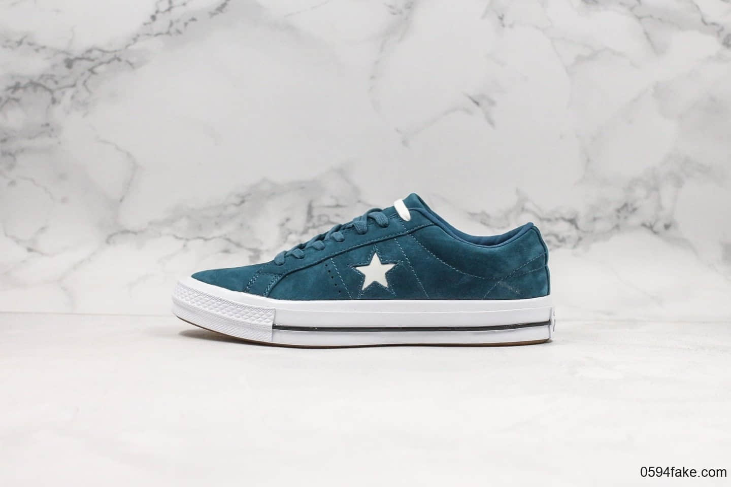 匡威Converse One Star公司级版本木村一星水墨蓝正确硅蓝PU中底头层牛皮材质原厂硫化工艺 (ID:23150) - 图片1