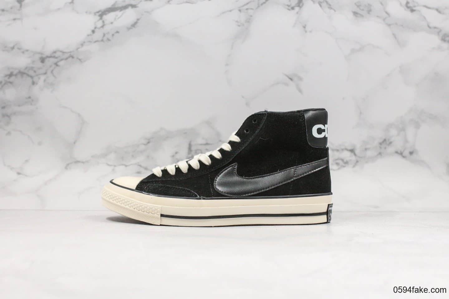 匡威CdG x Nike x CONVERSE公司级版本三方联名款高帮黑色原厂硫化工艺原盒原标 (ID:23503) - 图片1