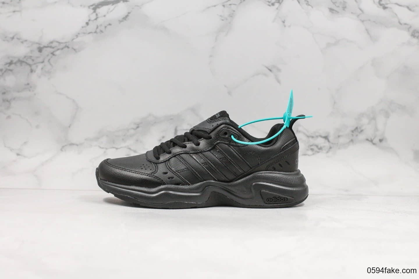 阿迪达斯Adidas Men’s Strutter Running Shoes公司级版本三叶草新款轻便老爹鞋黑色头层皮革鞋面原盒原标 (ID:23609) - 图片1