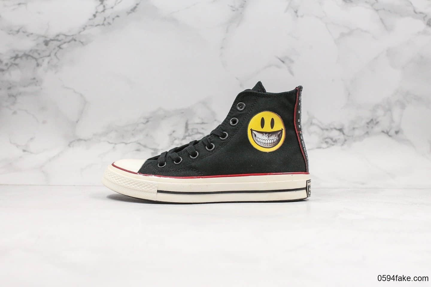 匡威Converse x Shoe Palace公司级版本录音机时代联名款笑脸限定原厂硫化大底双尾条正确硅蓝中底 (ID:23981) - 图片1